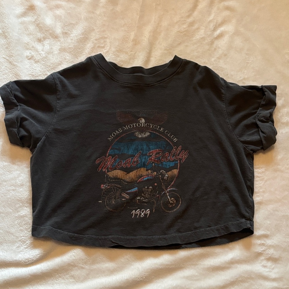 Altar'd State Black Graphic Crop Top